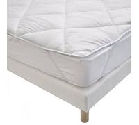 Surmatelas 180x200 cm Moelleux et Respirant - Lavable à 95°C - Enveloppe anti-transpiration - Fabriqué en France - BLEU CALIN