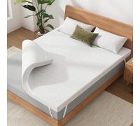 Surmatelas 200 x 200 cm H2/H3, Mémoire de Forme, 10CM épaisseur Surmatelas en Gel avec Housse Amovible et Lavable- Fond antidérapant - 4 Bandes- pour lit à sommier tapissier, canapé-lit, Blanc