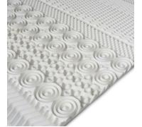 Surmatelas à mémoire de forme 140 x 190 cm - 4 cm mousse viscoélastique 10 zones de confort - Blanc