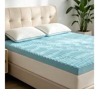 Surmatelas à Mémoire de Forme 180x200 cm, Épaisseur 7,5 cm, Gel, 5 Zones | Absorbant et Respirant, Design Antidérapant, Côté réversible profilé ou plat, infusion de gel rafraîchissant