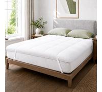 Surmatelas blanc pour lit simple 90 x 190 cm, moelleux, doux, lavable en machine, composition silencieuse avec sangles d'ancrage d'angle à 4 côtés.