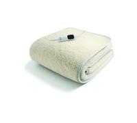 Imetec Surmatelas Chauffant 1 Place 100% Laine et Mérinos, 150 x 80 cm - Chauffe-Lit Adapto Simple, Chauffage Rapide, 6 Températures, Température Constante, Personnalisée - Télécommande, Lavable