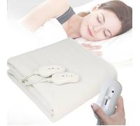 Surmatelas Chauffant, Couverture Chauffante Électrique pour Lit Double - Chauffe Matelas 2 Personnes, Lavable, 160x140 cm