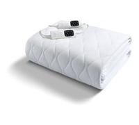 Dreamland Surmatelas chauffant Dreamy Night 195x165 cm Blanc double 6T Waffle avec 2 télécommandes