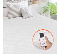 Surmatelas chauffant VEVOR, 150 x 160 cm, chauffe-lit avec 4 niveaux de chauffage, minuterie de 12 heures, arrêt automatique de 8 heures, poches élastiques sur tout le pourtour, surmatelas en tissu br
