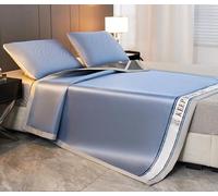 Surmatelas Climatisé 2 Places - Rafraîchissant Moelleux pour Nuits d'Été, Protège-Matelas Respirant Lavable, pour Maison & Dortoir Universitaire(Blue,150 x 200cm)