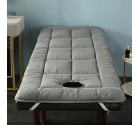 Surmatelas De Lit Pliable pour Salon De Beauté Couvre-Matelas De Massage avec Trou pour Respirer Protège-Matelas De Table De Massage À Tête Carrée pour Lit De Spa,Gris,70x190cm