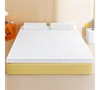 Surmatelas De Lit,surmatelas en Mousse à Mémoire De Forme Quee Size,4/8cm Slow Reboud Foam Mattress Pad TWI,surmatelas De Lit Moyennement Ferme avec Housse en Tissu Amovible en K, White 8cm, 90x190cm