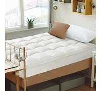 Surmatelas Double XL pour dortoir - Housse de Protection Extra épaisse pour lit Simple - avec Poche Profonde de 20 à 53 cm (Blanc)