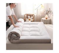 Surmatelas en fibre de soja naturelle 180 x 200 cm extra épais et respirant pour lit simple 90 x 200 cm, couleur grise, solution de sommeil douce et confortable