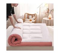 Surmatelas en fibre de soja naturelle 180 x 200 cm extra épais respirant futon grand lit, doux et confortable, parfait pour les couples (couleur : rose)
