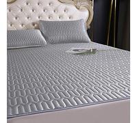 Surmatelas en gel rafraîchissant avec taie d'oreiller - Housse d'été en soie glacée - Froid et confortable - Pliable et frais - D 180 x 200 cm