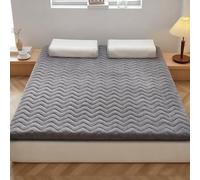Surmatelas en Laine Polaire, Matelas en Latex, surmatelas Double, protège-Matelas en Laine, surmatelas Doux et Respirant pour l'automne et l'hiver(Gray,135x200cm)