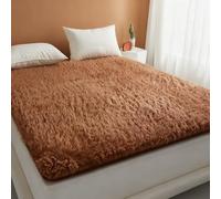 Surmatelas en Laine Polaire, surmatelas en Laine, protège-Matelas Doux, Pliable et Respirant, matelassé pour l'hiver(Brown,39.37x78.74in)