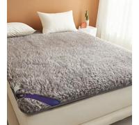 Surmatelas en Laine Polaire, surmatelas en Laine, protège-Matelas Doux, Pliable et Respirant, matelassé pour l'hiver(Gray,59.06x78.74in)
