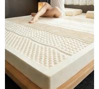 Surmatelas en Latex Naturel, 100% Latex Naturel, Portable, 5 cm d'épaisseur, Doux, soulage Les Points de Pression, Housse Bio fraîche et Respirante, 150 x 190 cm pour Un Confort Optimal
