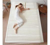 Surmatelas en latex naturel avec housse en coton - Design doux et confortable de 5,1 cm, ventilation des pores en nid d'abeille pour une compression optimale et sans déformation