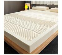 Surmatelas en latex naturel de 7,6 cm d'épaisseur, soulage la pression, 100 % latex, doux et confortable, 160 x 220 cm pour un confort de sommeil optimal