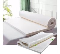 Surmatelas en latex naturel de qualité supérieure, soutien ferme, durable, 10 cm d'épaisseur, mousse à mémoire de forme, confortable, disponible en tailles 90 x 190 cm et 160 x 200 cm pour une qualité