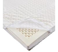 Surmatelas en latex naturel Fermeté moyenne Latex certifié biologique Housse amovible et lavable Soutien pour les épaules, les hanches, le dos et les genoux,2.5cm,150x190cm