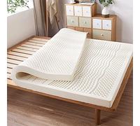 Surmatelas en latex naturel pour grand lit de 10,2 cm d'épaisseur, fermeté moyenne, soulagement de la pression du dos, respectueux de l'environnement, respirant et confortable, solution de sommeil