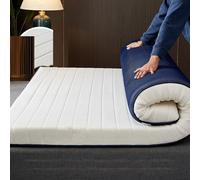 Surmatelas en mousse à mémoire de forme 150 x 190 cm, 4 cm/8 cm d'épaisseur, coussin de sol japonais en maille respirante, durable, pliable et confortable pour lit