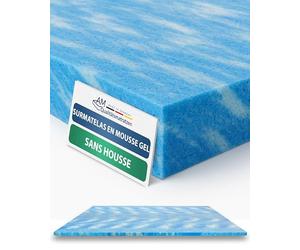 Surmatelas en Mousse de Gel 100x200cm - sans Housse - densité 50 - qualité Allemande - surmatelas en Gel 100 x 200