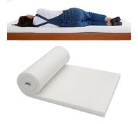 Surmatelas en mousse haute densité de 8 cm pour grand lit 90 x 190 cm - Blanc doux - Amélioration du sommeil et soulagement des douleurs dorsales pour un confort ultime