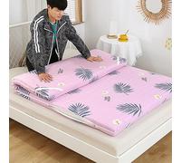 Surmatelas en mousse haute densité, mousse à mémoire de forme ferme avec housse amovible lavable, motif feuilles, lit simple