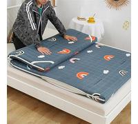 Surmatelas en mousse haute densité, mousse à mémoire de forme ferme avec housse amovible lavable, motif feuilles, lit simple