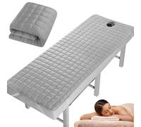 Surmatelas en mousse pour lit de cils, gris, doux, moelleux, lavable, double table de massage antidérapante avec ouverture du visage, coussin table massage en fibre polyester pour spa, sa.