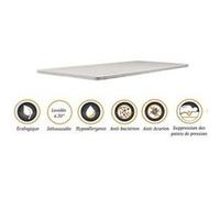 Surmatelas ergonomique hyper moelleux top confort 130x190 x 5 cm + alèse déhoussable entretien facile - anallergique - à l'aloe vera G