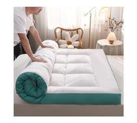 Surmatelas extra épais pour grand lit 180 x 200 cm - Fibre de soja naturelle, housse de futon respirante et pliable, confortable pour les couples - Couleur verte