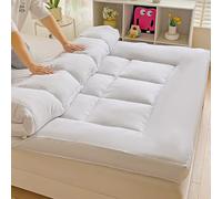Surmatelas extra épais pour lit simple - Coussin matelassé moelleux pour lit double, grand lit et très grand lit - Tapis de literie doux, 120 x 200 cm - Confort et soutien ultimes - Blanc