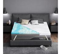 Surmatelas extra ferme de 10,2 cm avec housse en soie glacée, gel rafraîchissant de qualité supérieure + mousse à mémoire de forme haute densité en bambou, ferme à extra ferme pour soulager la douleur