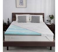 Surmatelas Ferme de 7,6 cm avec Housse en Soie, Gel rafraîchissant de qualité supérieure + Mousse à mémoire de Forme Haute densité en Bambou, Ferme à Extra Ferme pour soulager la Douleur, certifié