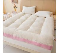 Surmatelas, Futon 2 Places, Surmatelas Épais Réversible, avec 4 Sangles Élastiques Antidérapantes Aux Coins, pour Chambre, Dortoir, Tatami,Rose,120x190cm
