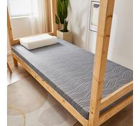 Surmatelas futon en mousse à mémoire de forme - 90 x 190 cm - 5 cm/8 cm d'épaisseur - Respirant et confortable - Doux pour la peau - Idéal pour le sommeil et la relaxation - Gris