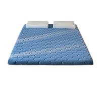 Surmatelas futon japonais épais de 3/6 cm, 80 x 190 cm, tissu en velours doux avec 4 bandes élastiques aux coins, coussin chaud pour camping et dortoir
