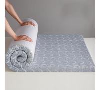 Surmatelas futon japonais gris, 120 x 200 cm d'épaisseur, 5 cm, housse en coton, lavable, tapis de couchage confortable pour grand lit/lit simple, idéal pour dortoir et camping