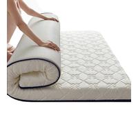 Surmatelas futon japonais, respirant, confortable, pliable, pour dortoirs, blanc/4 cm, pour camping