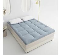 Surmatelas Futon Japonais Tapis Enroulable Pliable pour Un Meilleur Sommeil, Bluegray, 47 * 79in