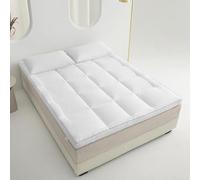 Surmatelas Futon Japonais Tapis Enroulable Pliable pour Un Meilleur Sommeil, White, 47 * 79in