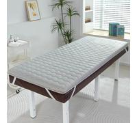 Surmatelas gris 70 x 190 cm 6 cm d'épaisseur en mousse de latex haute densité pliable pour salon de beauté avec bande élastique
