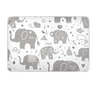 Surmatelas imperméable pour enfants et adultes - Motif éléphant et étoile - Gris - 132,1 x 86,4 cm (L x l)