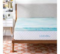 Surmatelas Linenspa 3 pouces pour lit simple - Surmatelas en mousse à mémoire de forme Gel Swirl pour lit simple - Certifié CertiPUR-US - Coussin