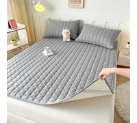 Surmatelas Matelassé 60/70/80/130/140/160 Housse de Matelas avec 4 Bande élastique Respirant Protège-Matelas Antidérapant Housse Protection Matelas Super Moelleux Lavable Drap-Housses (160x200cm,Gray