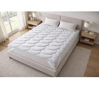 Surmatelas matelassé massant 300 g avec bandes élastiques 360 ° - Surmatelas design vagues ergonomiques - Hypoallergénique certifié Made in Italy Comfort (1 place et 1/2)