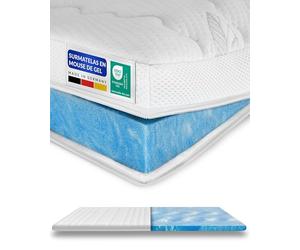 Surmatelas memoire de Forme 100x190 epaisseur 8cm - Mousse de Gel Adaptable et Respirante pour Un Sommeil reparateur - Housse de surmatelas Moelleux - Surmatelas 100 x 190 Epais et de Haute qualité