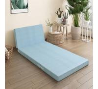 Surmatelas pliable en mousse à mémoire de forme - Matelas de couchage portable à quatre volets pour voyage et utilisation pour les invités avec housse lavable - Matelas de sol confortable
